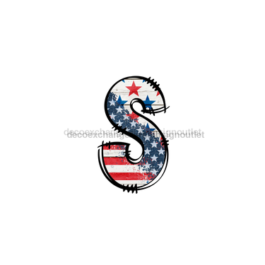 Custom Patriotic Initial Sign Door Hanger Rustic Wood Sign Decoe-W-307 22